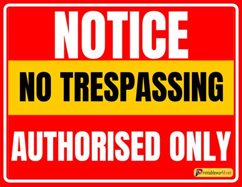 Printable No Trespassing Sign Printable World