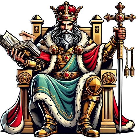 Cartoon King On Throne