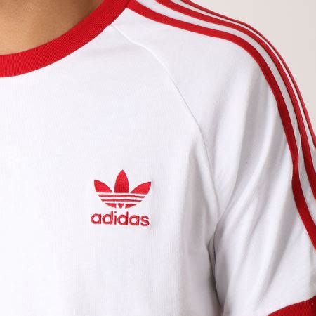 Adidas Originals Tee Shirt 3 Stripes DY1533 Blanc Rouge