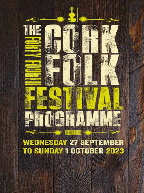 44th Cork Folk Festival Programme 2023 | PDF | Folk Music