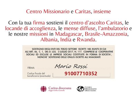 Dona Il Per Mille A Caritas E Centro Missionario Diocesi Reggio