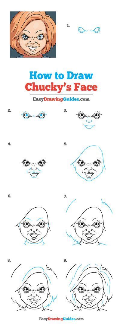 How To Draw Chucky S Face Really Easy Drawing Tutorial Chucky Face Chucky Drawing Drawing