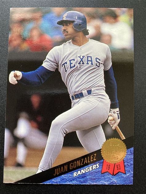 Juan Gonzalez Texas Rangers Leaf Baseball Card Ebay In