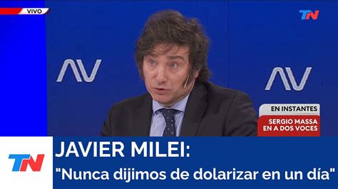 Javier Milei I Nunca Dijimos De Dolarizar En Un D A Youtube