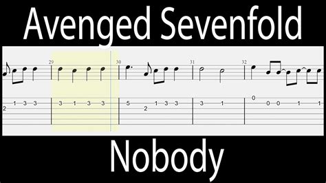 Avenged Sevenfold Nobody Guitar Tabs Tutorial With Sheets YouTube