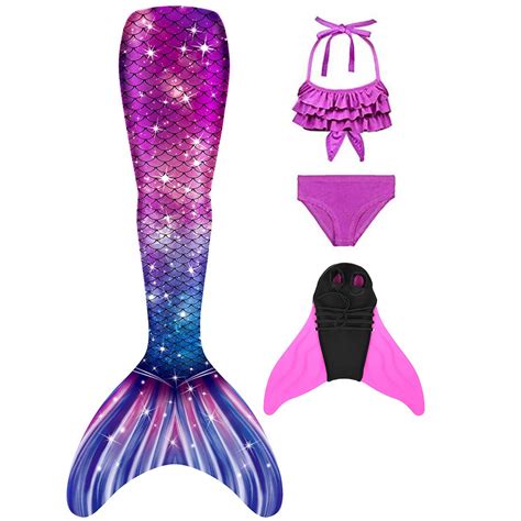 Buy Mermaid Tail Swimsuit With Fin For Swimming Cosplay Costume For