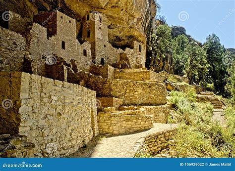 Mesa Verde Anasazi Cliff Dwellings Stock Photo - Image of site ...