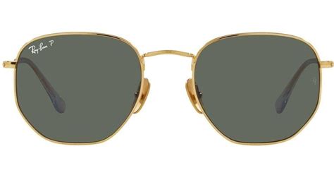 Ray Ban Rb8148 Hexagonal Shape Sunglasses In Gold Metallic Lyst