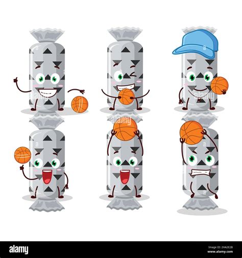 Talented White Long Candy Package Cartoon Character As A Basketball