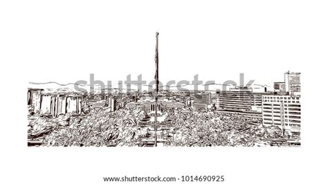 Denver City Colorado Hand Drawn Sketch Stock Vector Royalty Free