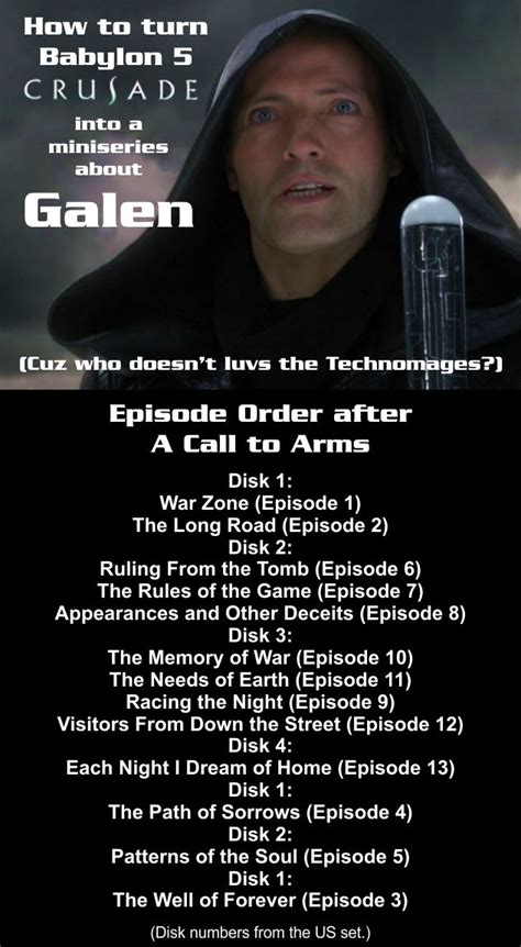 How to turn Babylon 5 Crusade into a miniseries about Galen #B5 # ...