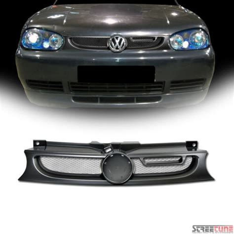 Matte Blk Ab Aluminum Mesh Front Bumper Grill Grille For 99 06 Golf Gti R32 Mk4 Ebay