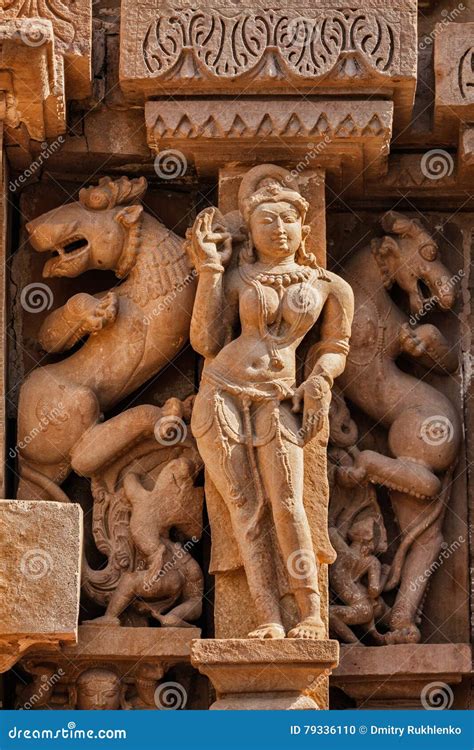 Esculturas Famosas De Los Templos De Khajuraho La India Foto De