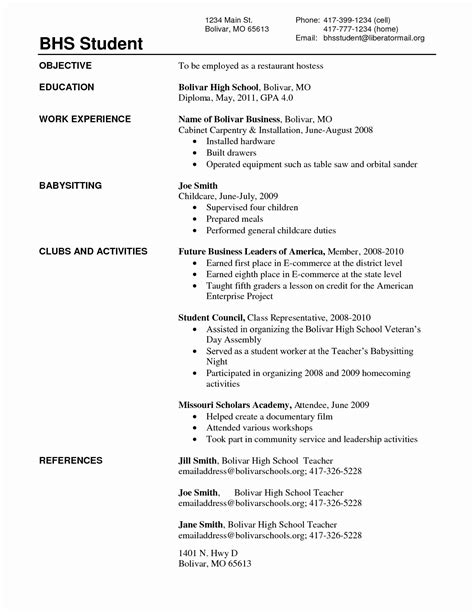 How To Write An Impressive Student Resume With No Experience - BestTemplatess - BestTemplatess