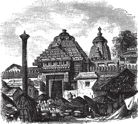 Jagannath temple in Puri Odisha India vintage engraving 35159798 Vector ...