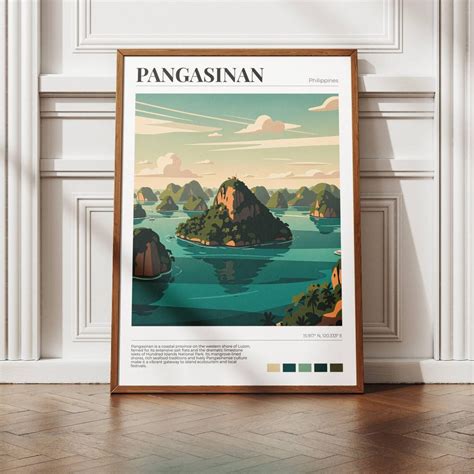 pangasinan poster  islands philippines travel print teal