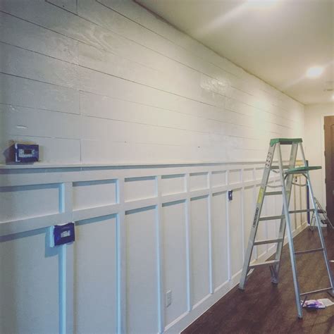 Shiplap Wall DIY With Board And Batten Painted In Behr Maui Mist Board