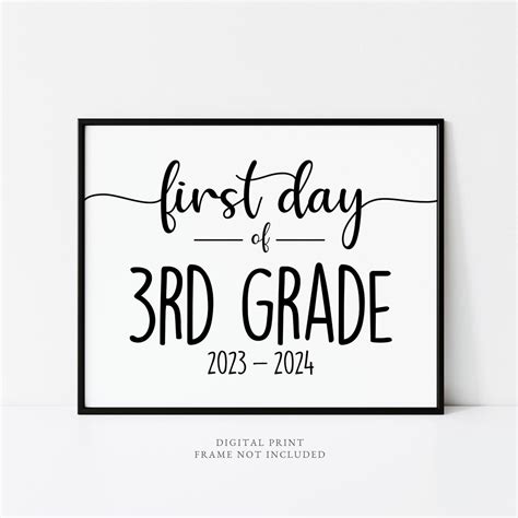 First Day Of School Sign First Day Of Third Grade Sign Third Etsy