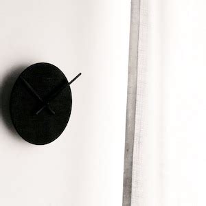 Chic Small Black Clock And Modern Minimal Timepiece Inspired By Black