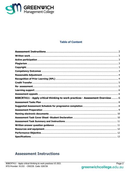 SOLUTION Bsbcrt411 Assessment Instructions And Overview Studypool