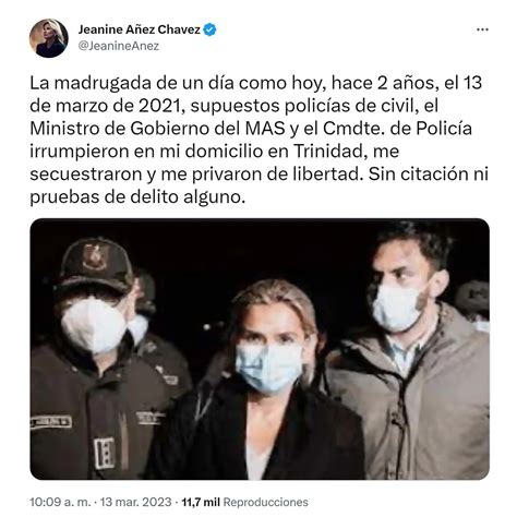 Jeanine Áñez Llamó “sicariato Masista” A La Justicia Boliviana Al