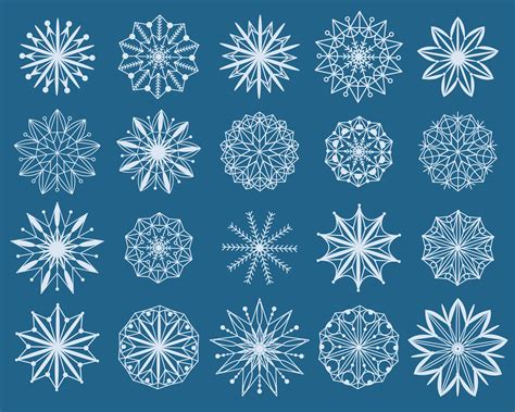 Beautiful snowflakes winter set vector illustration 33056087 Vector Art ...