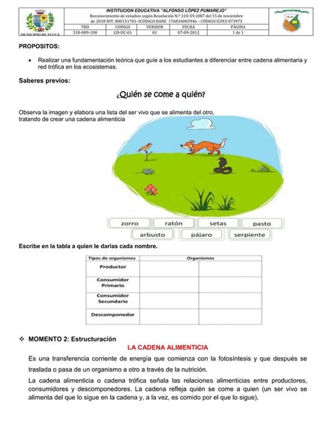 Ecosistemas Cadenas Troficas Y Alimenticias Pdf