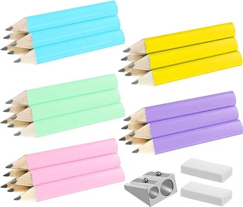 Marspark 30 Pieces Short Triangular Fat Pencils Bulk Back