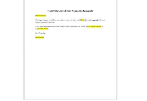 Maternity Leave Email Response Template, Maternity Leave Email Response ...