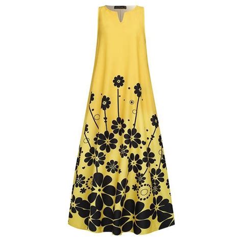 Robe Robe d été Maxi à fleurs style bohémien sans manches