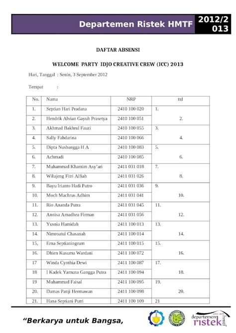 DOC Absensi Icc DOKUMEN TIPS