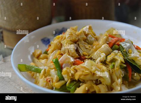 Stir Fried Bamboo Shoots With Pork Or Koua Naw Mai Authentic