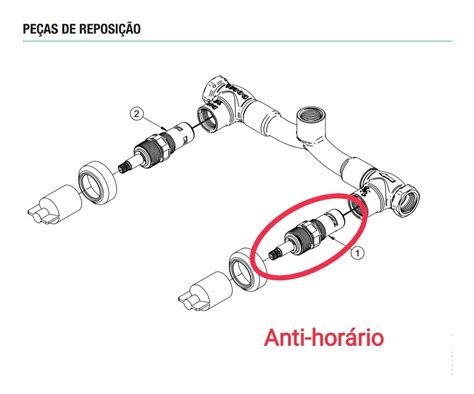 Reparo Conversor Registro Docol 1 2 Volta Abertura Anti hor Frete grátis