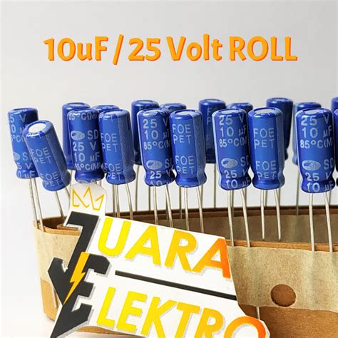 Jual KAPASITOR ELCO 10uF 25V ROLL Capasitor Elko 10 UF 25 Volt ROLL