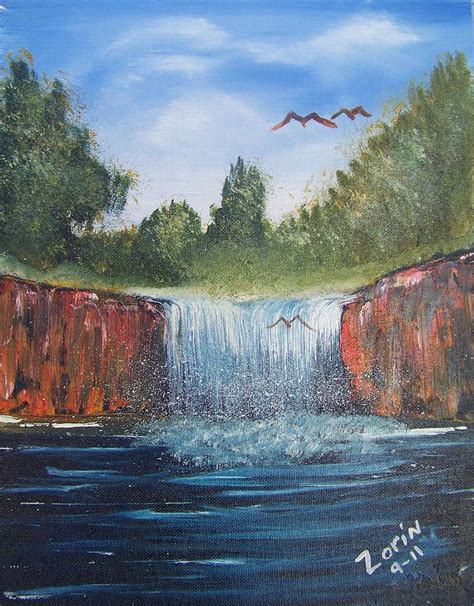 Water Fall Painting By Zoraida Cortes Fine Art America