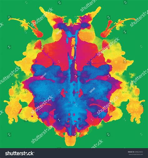 Colored Rorschach Inkblot Test Background Texture Stock Illustration