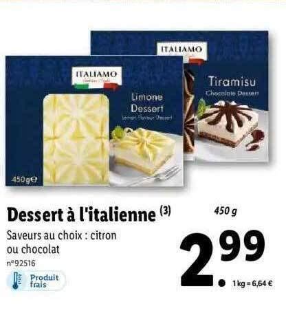 Promo Dessert L Italienne Italiamo Chez Lidl