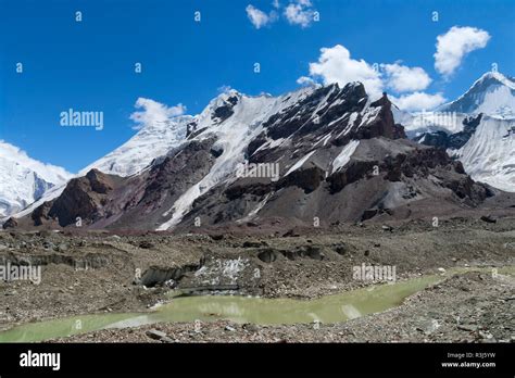 Engilchek Glacier And Khan Tengri Mountain Central Tian Shan Mountain