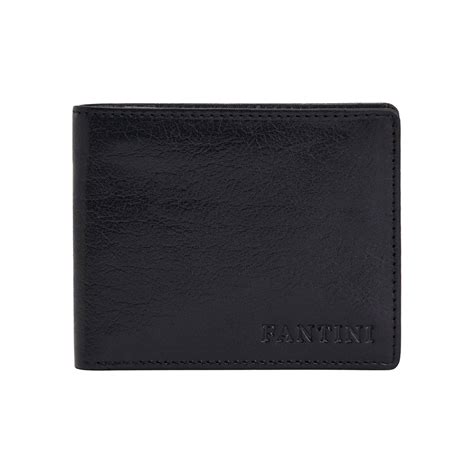 Portefeuille Homme En Cuir Noir Fantini Pelletteria