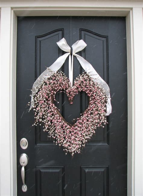 Valentine S Day Pink Berry Heart Wreath Friendship Etsy