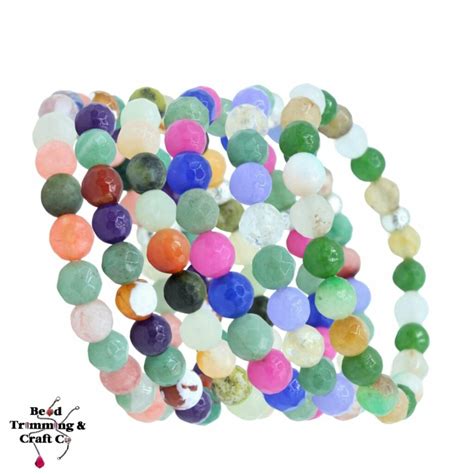 Faceted Gemstone Stretch Bracelet Bead Trimming Craft Co