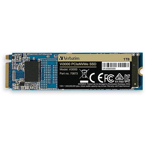 Verbatim Vi3000 1 TB Solid State Drive M 2 2280 Internal PCI