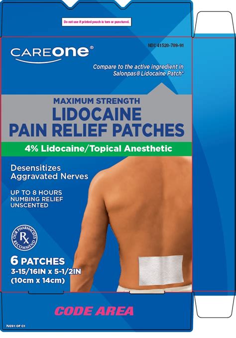 Ndc Careone Lidocaine Pain Relief Patch Topical