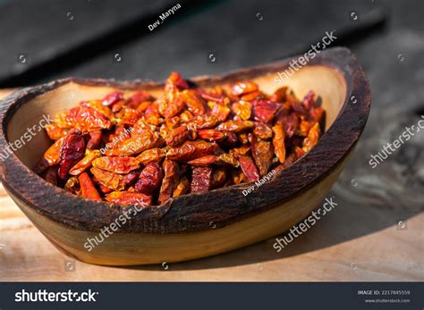Hot Spicy Chili Pepers Close Dried Stock Photo 2217845559 Shutterstock