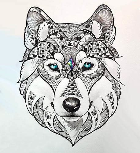 Beautiful Wolf Head Tattoo Design