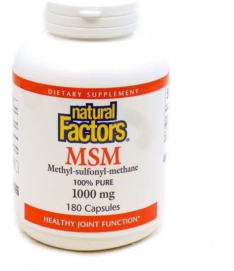 Natural Factors Msm 1000 Mg Supports Healthy Joints Hair Skin And Nails 90 Capsules 90