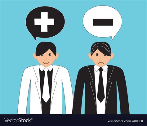 Business People Positive And Negative Thinking Vector Image