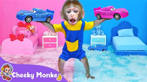 💗 Pink Vs Blue Song 💙 Secret Room Under The Bed Song Cheeky Monkey