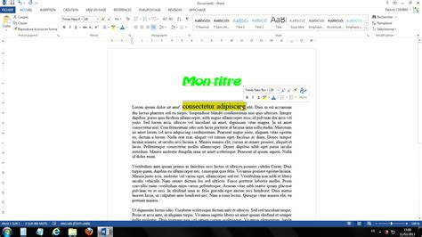 TUTO Mettre En Forme Un Texte Avec Word 2013 Sur Tuto