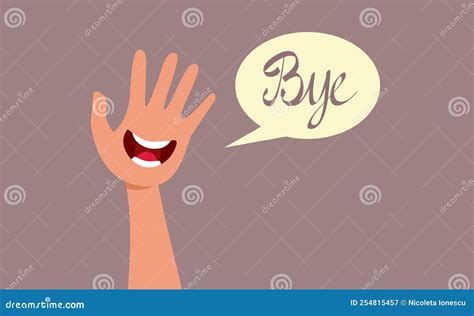 Hand Waving Goodbye Vector Cartoon Illustration Stock Vector ...